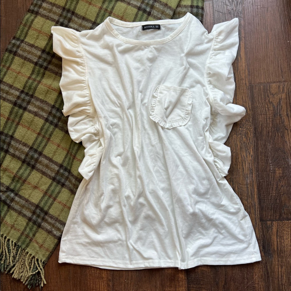 Ruffle Tank with Pocket Detail
